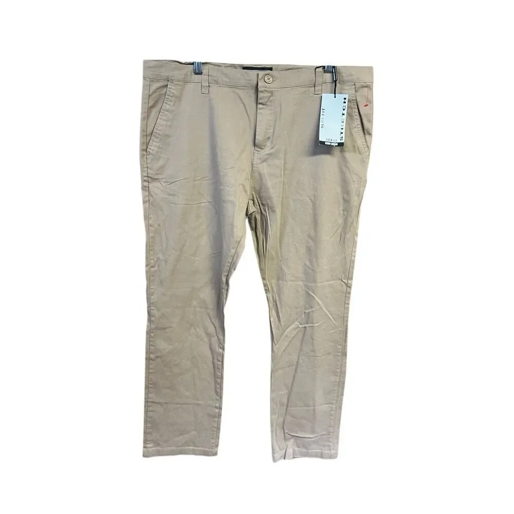 Members Only Men’s Pants Sz 38/32 Tan Stretch NWT